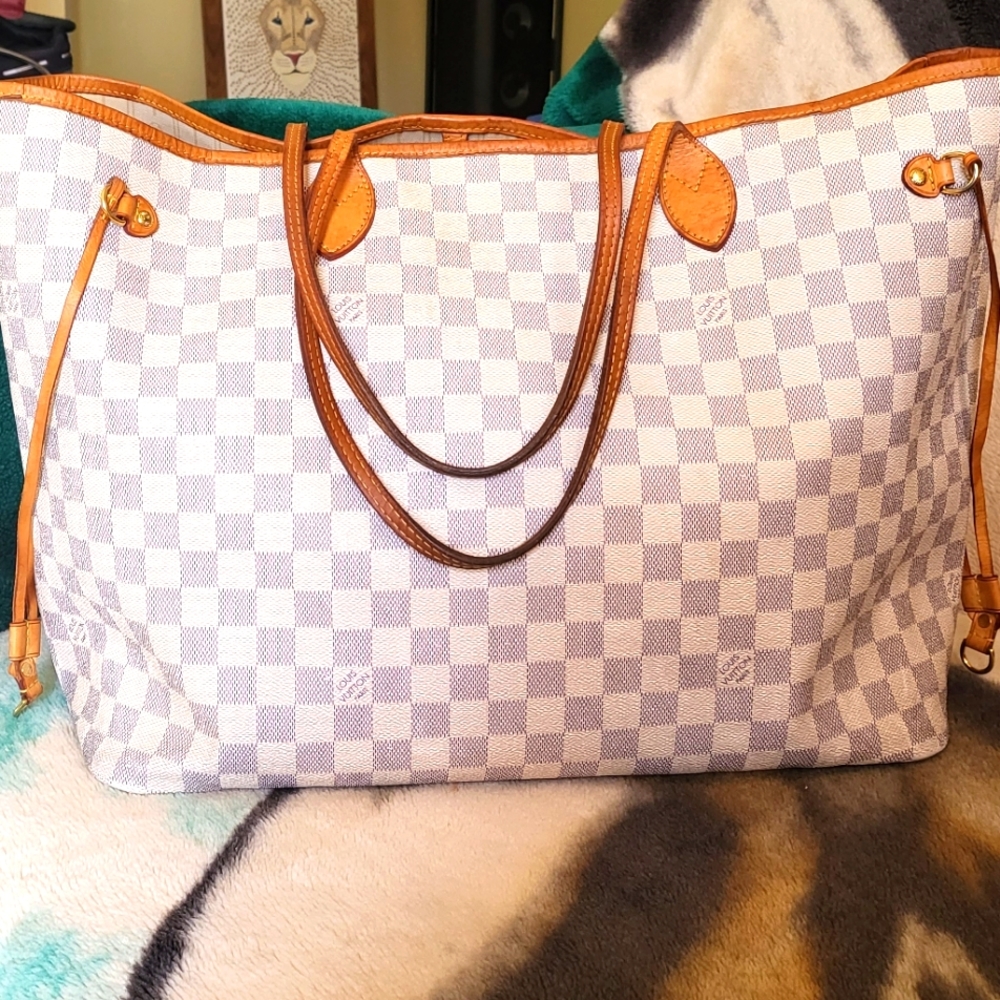 Close out Sale⚠️⚠️⚠️ SALE 💯 XL Louis Vuitton Neverfull GM AZUR - Picture 1 of 14